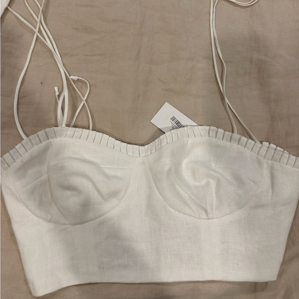 Reformation White Linen Set (tank top and midi skirt)